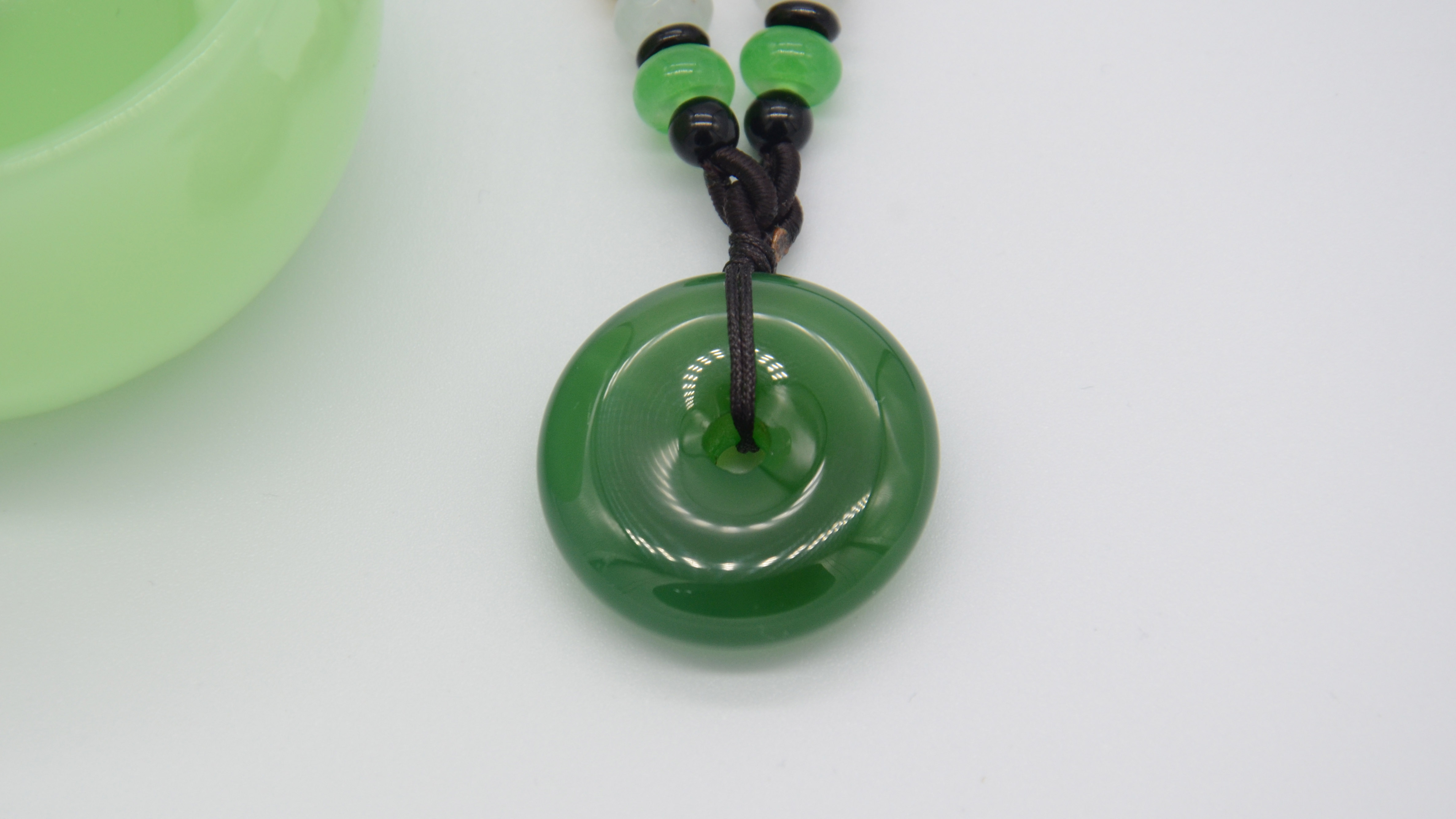 玉缘缅甸翡翠翠绿玉髓平安扣绿色冰种女款挂件颈饰