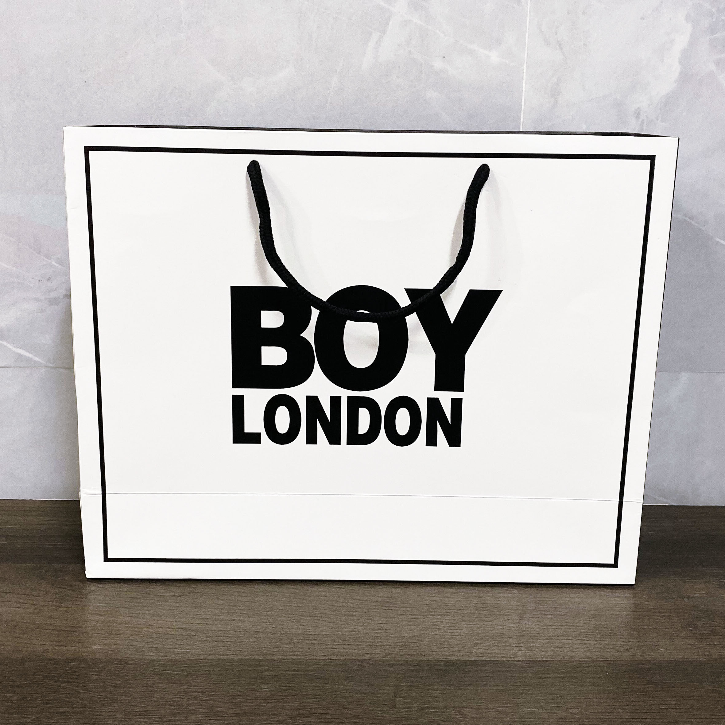 纸袋现货boylondon袋子手提袋购物礼品袋黑白两面礼品袋
