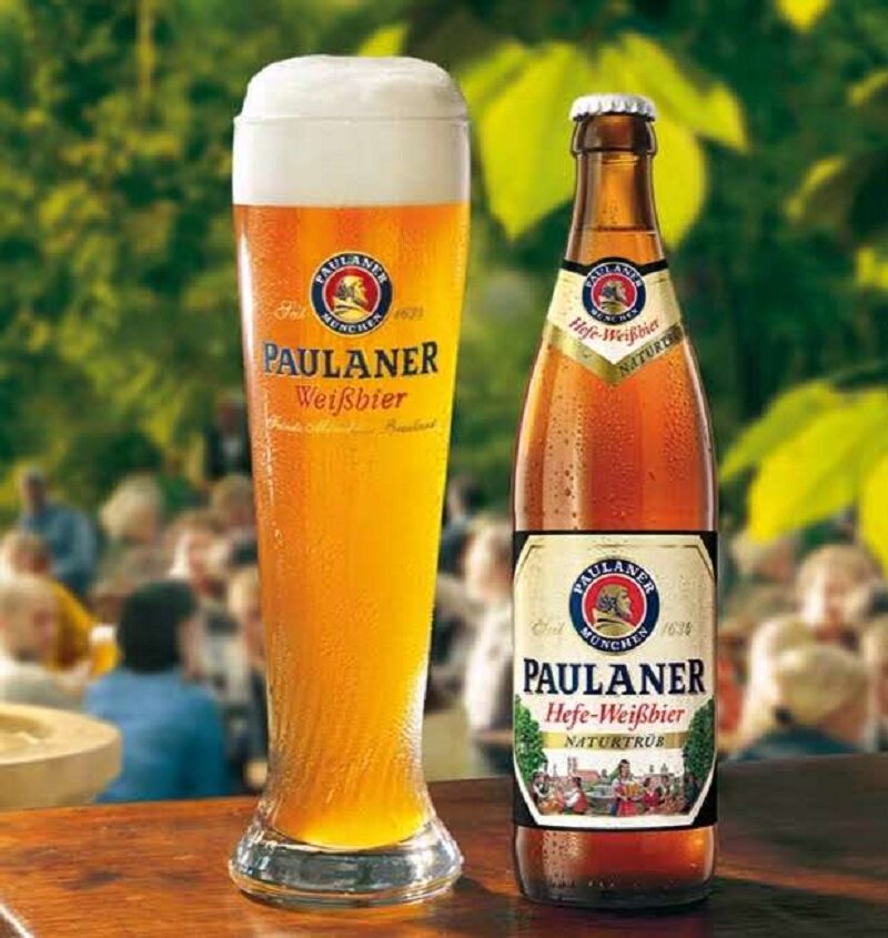 啤酒杯原装进口德国柏龙保拉啤酒专用小麦球迷玻璃杯