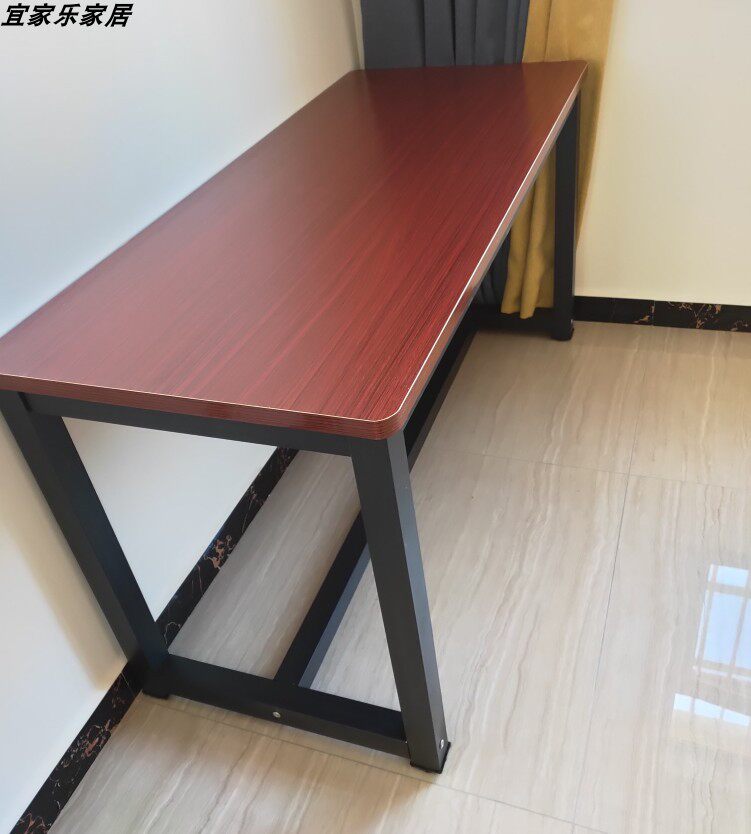 白色长条办公电脑桌圆角2米双人1米简易写字台电脑桌