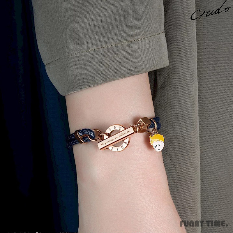 香港代购crudoleather小王子编织皮革手链情侣皮绳手链