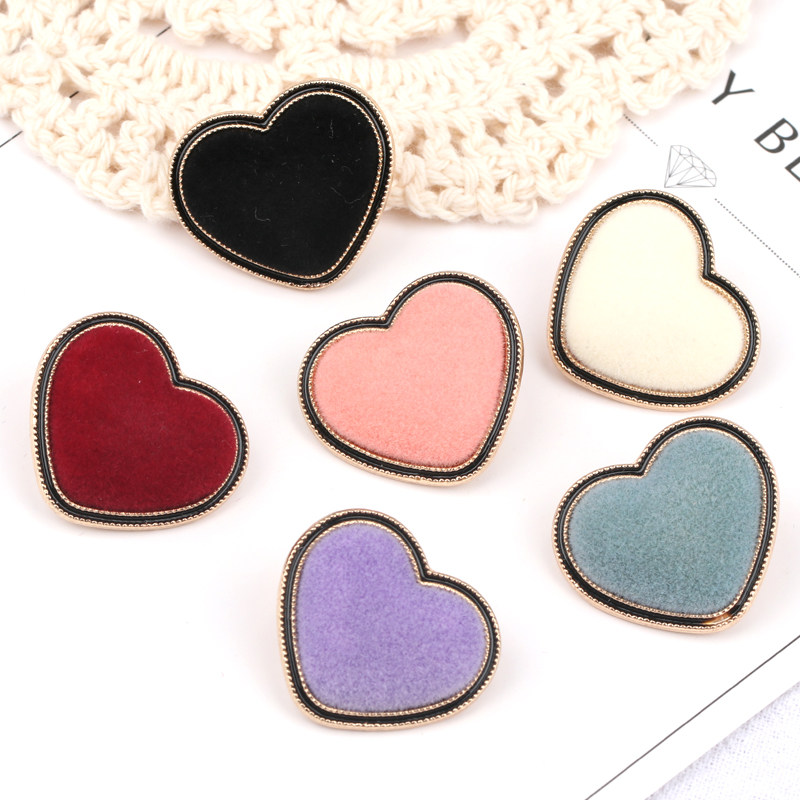 金属扣子子女心形纽扣外套毛衣大衣装饰爱心纽扣