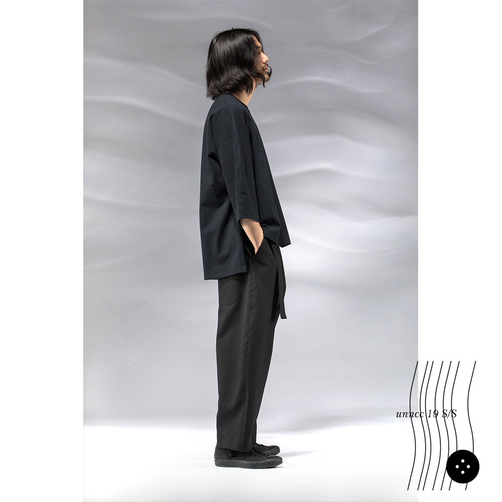 无限不循环-渔梁纯棉男装上衣2022新款国潮休闲宽松七分袖T恤b