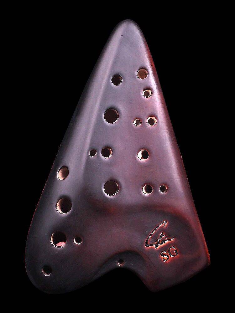 瑾儿竹笛乐坊风雅陶笛双管复管熏烧款高音sg陶笛