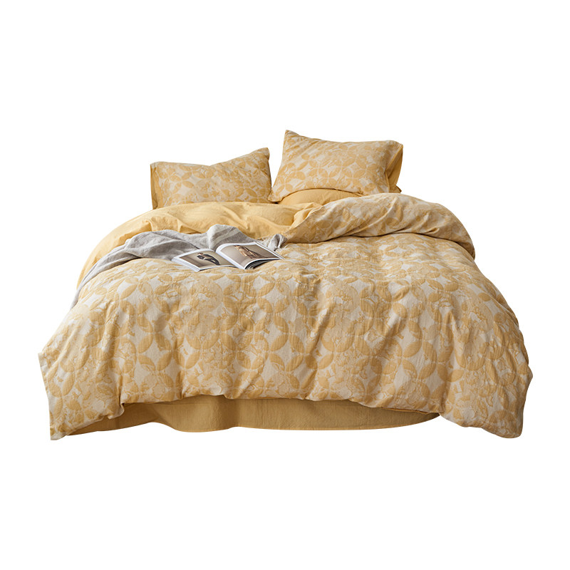 在耳边北欧风色织大提花纯棉四件套40s全棉精梳棉床上用品床单款