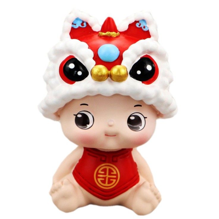 中国风虎头娃娃汽车摆件网红摇头车内装饰品办公室桌面解压小摆设