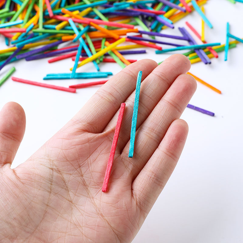 木棒diy原木火柴棍火柴彩色小木幼儿园手工拼图手工制作工具