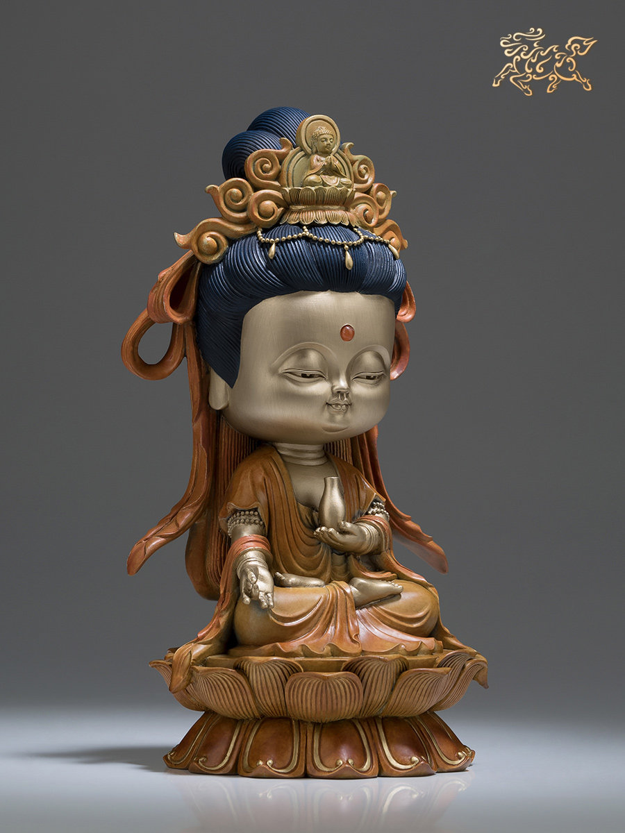 铜师傅全铜摆件我心向佛之观音我心心向佛之观音玄关家居饰品摆件