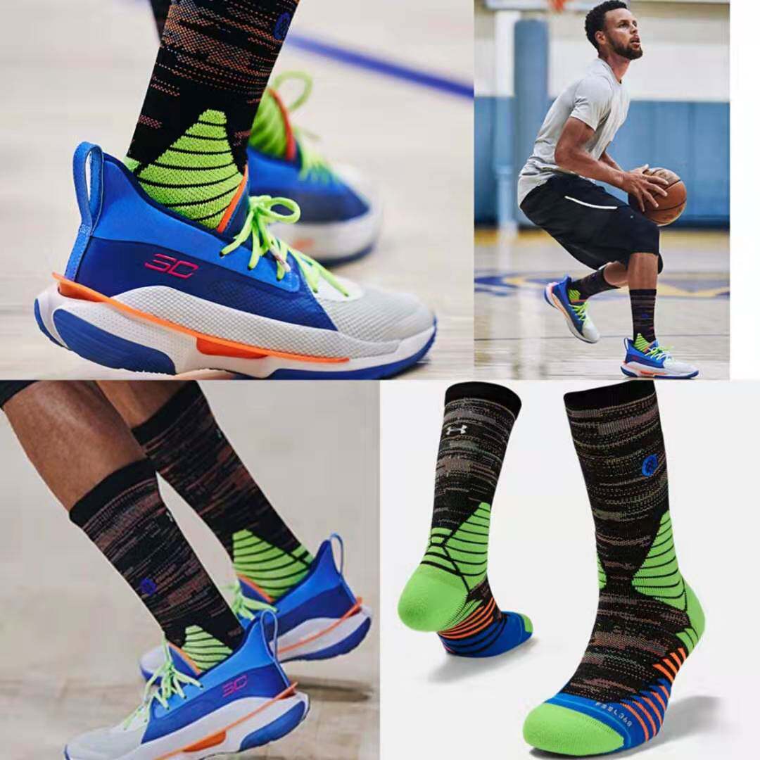 ua联名currysc30库里中帮高帮专业篮球袜运动袜