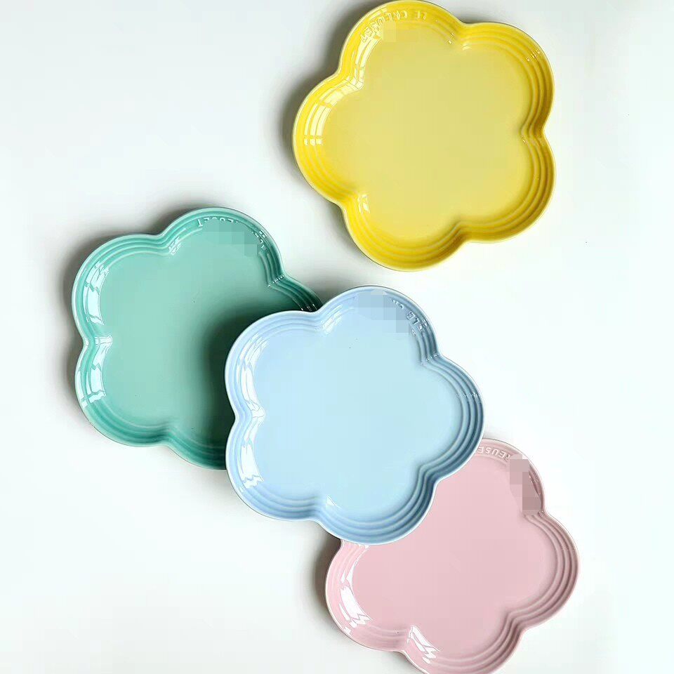 包邮高温炻瓷渐变冰淇淋花朵造型家用盘子餐盘盘