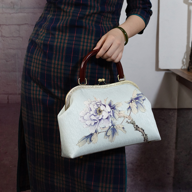 鹿手手提包国风中国斜挎包手包旗袍仿香复古女包女士包袋