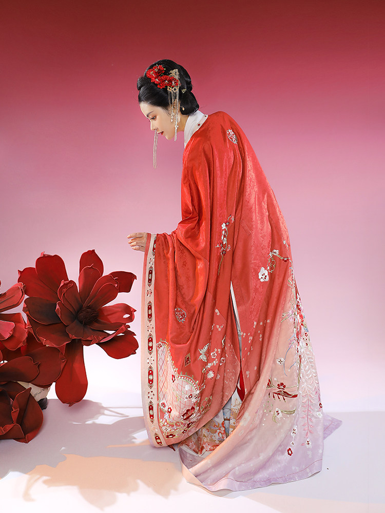 天机云锦浮生花事明制汉服披风立领斜襟长衫马面裙汉服