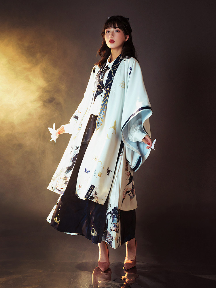 天机云锦月光嘉年华衬衣阔腿八分马面披风改良汉元民族服装