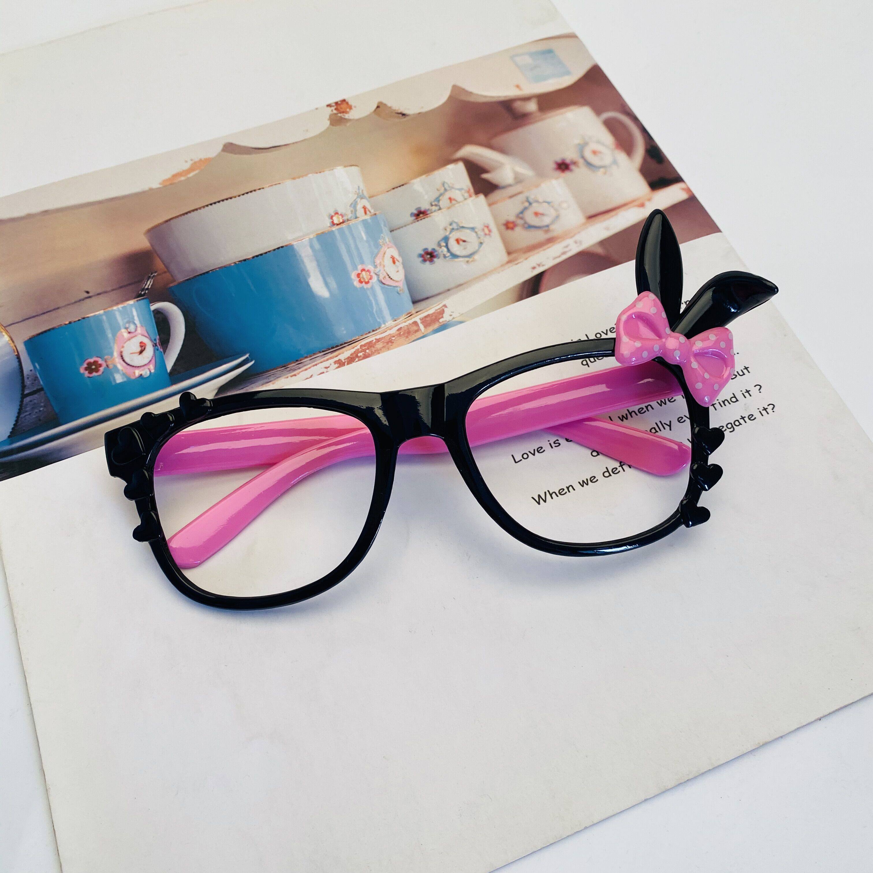 眼镜2020hellokitty框架女款可爱可爱猫猫咪眼镜架黑色蝴蝶结眼镜架