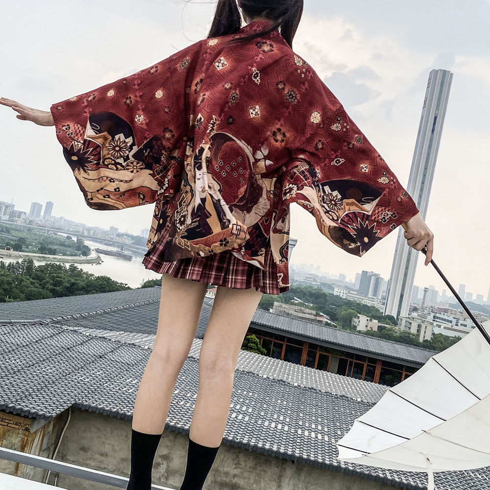 桃花祈愿兔子日系开衫改良和服浴衣软妹日式短外套