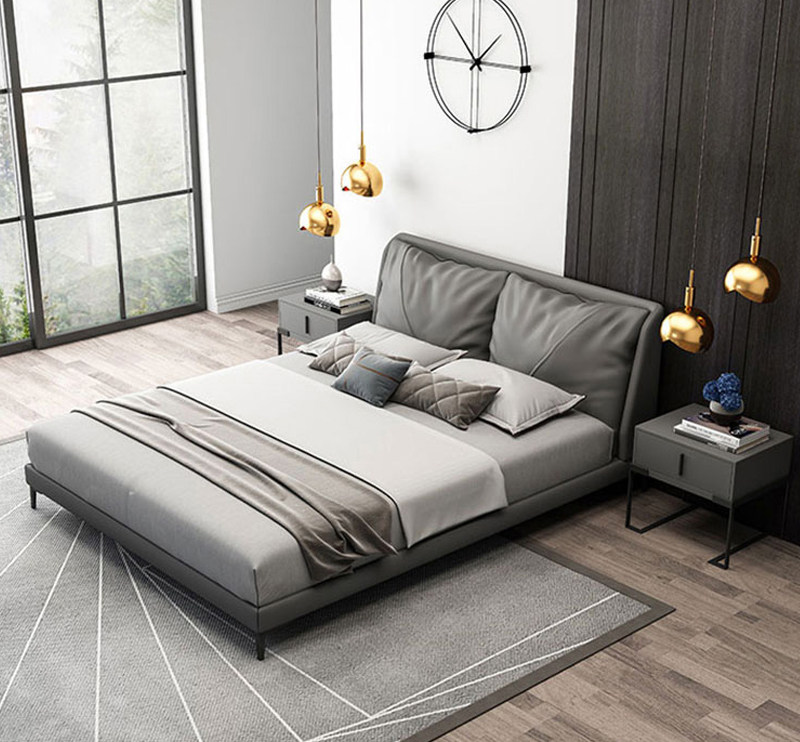 2022新款床意式极简软轻奢设计师真皮现代简约耐用皮艺床
