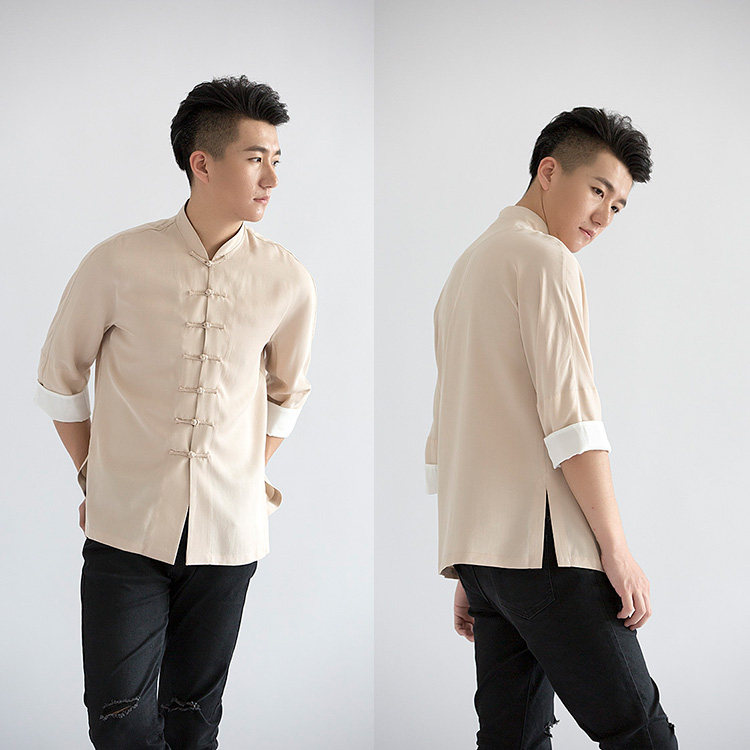 国风唐装短袖汉服中山装复古马褂中国男装民国民族服装