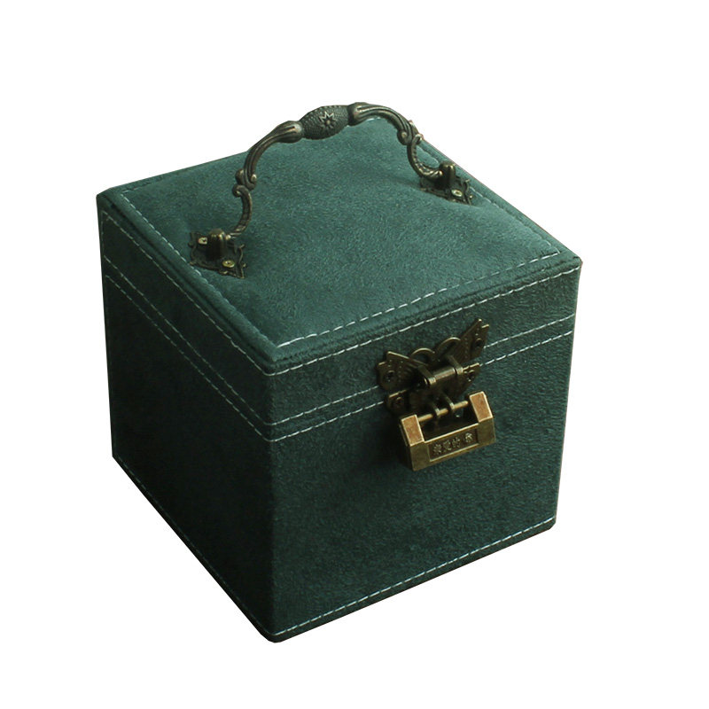 复古公主绒布盒迷你首饰盒内三层饰品收纳盒便携戒指盒小号耳钉盒