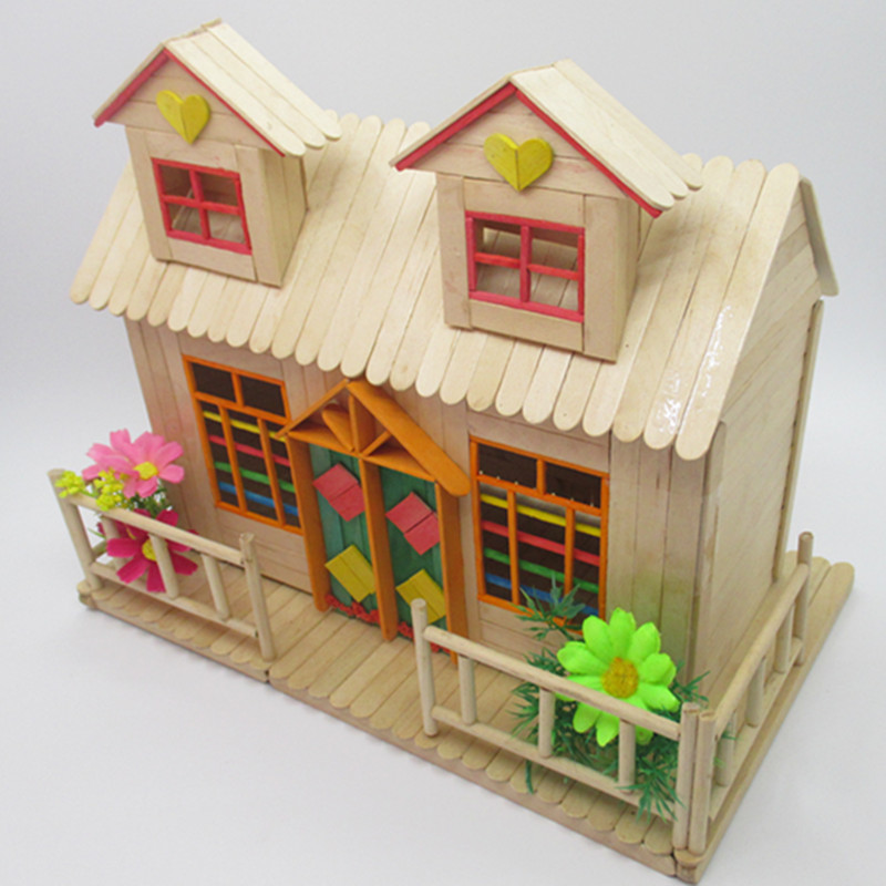 包邮雪糕棒幼儿园手工diy小屋房子冰棒棍手工制作材料木条冰棍棒