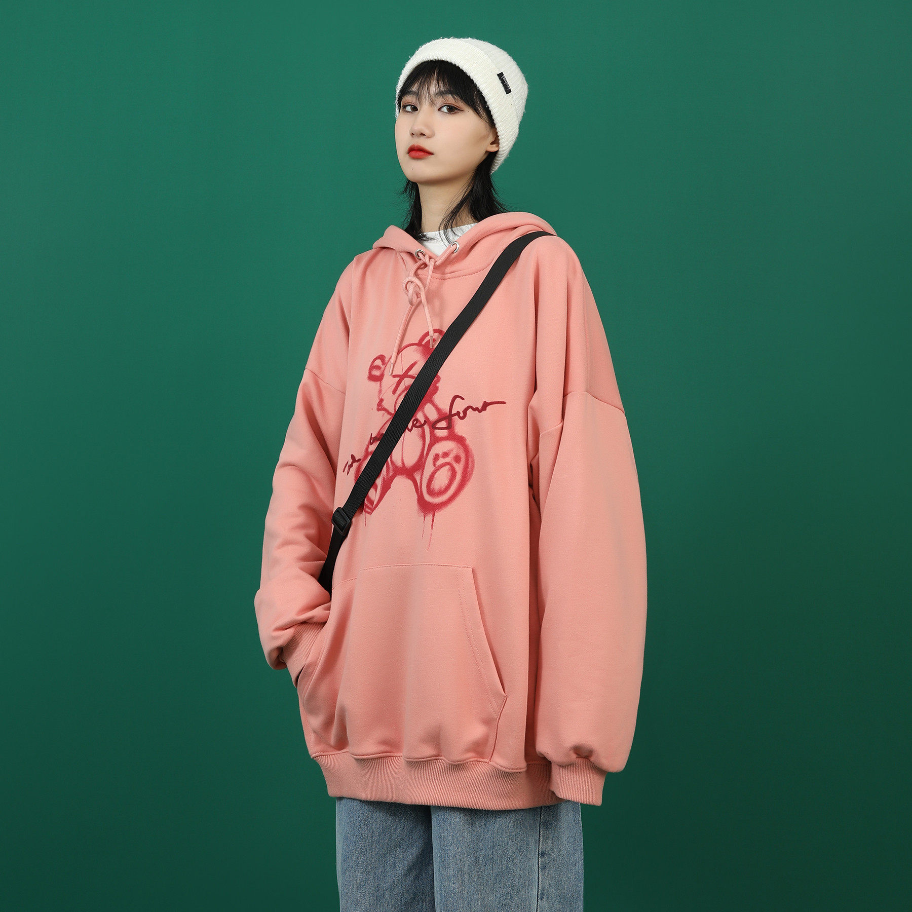 超火cec小熊卫衣女春装2020新款宽松学生长袖上衣百搭ins潮外套女