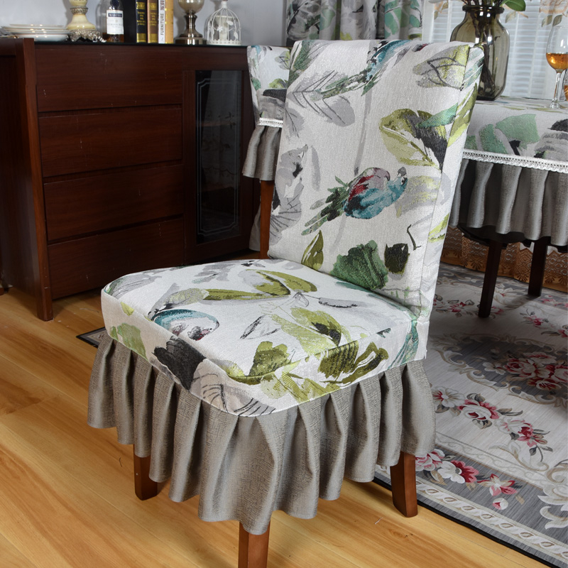 现代中式轻奢坐垫靠背一体椅子套罩全包连体蝴蝶结连体套家用布艺