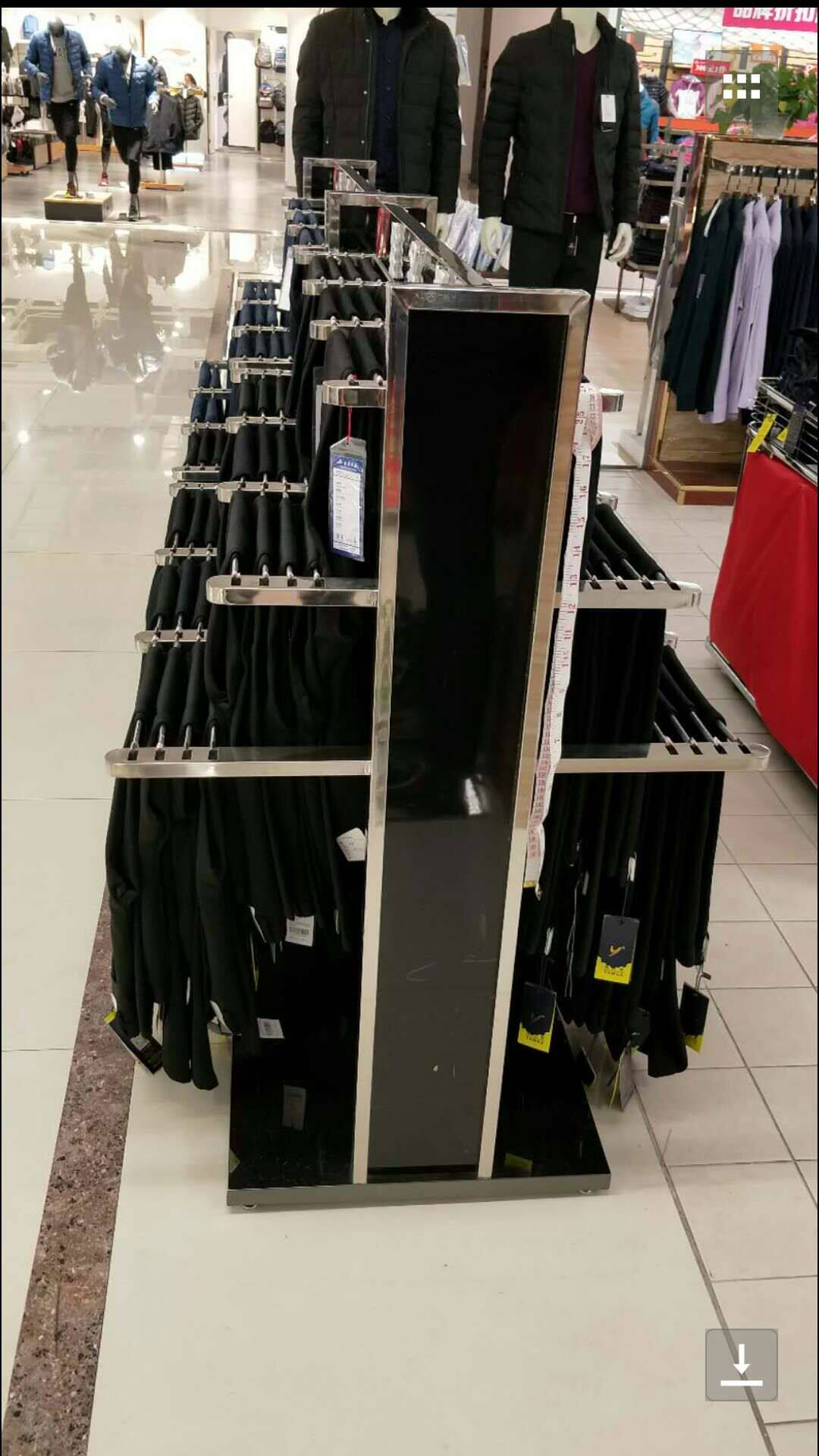 裤架服装店裤架不锈钢裤台双面裤架中岛架落地展示架货架服装架