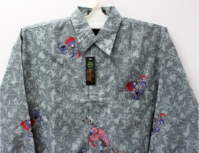 00:00印尼服装 服饰双层巴迪衫butik柔软纱笼布民族风男装长袖衬衫