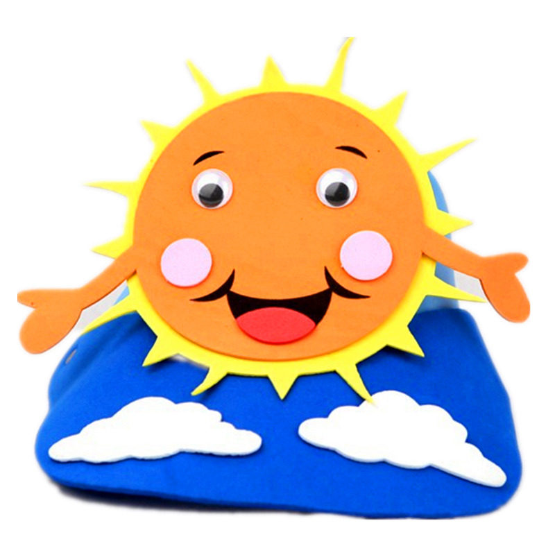 大自然头饰帽子太阳地球月亮星星大树小草花朵聚会装饰帽子