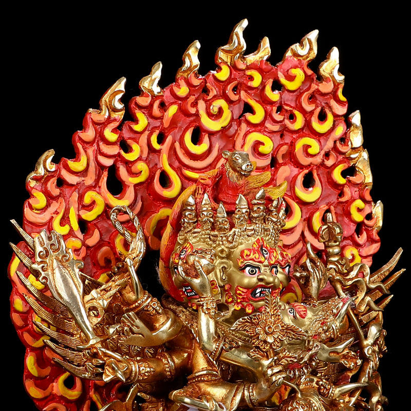 马头供奉居家密宗8寸金刚明王金马头全鎏纯铜摆件