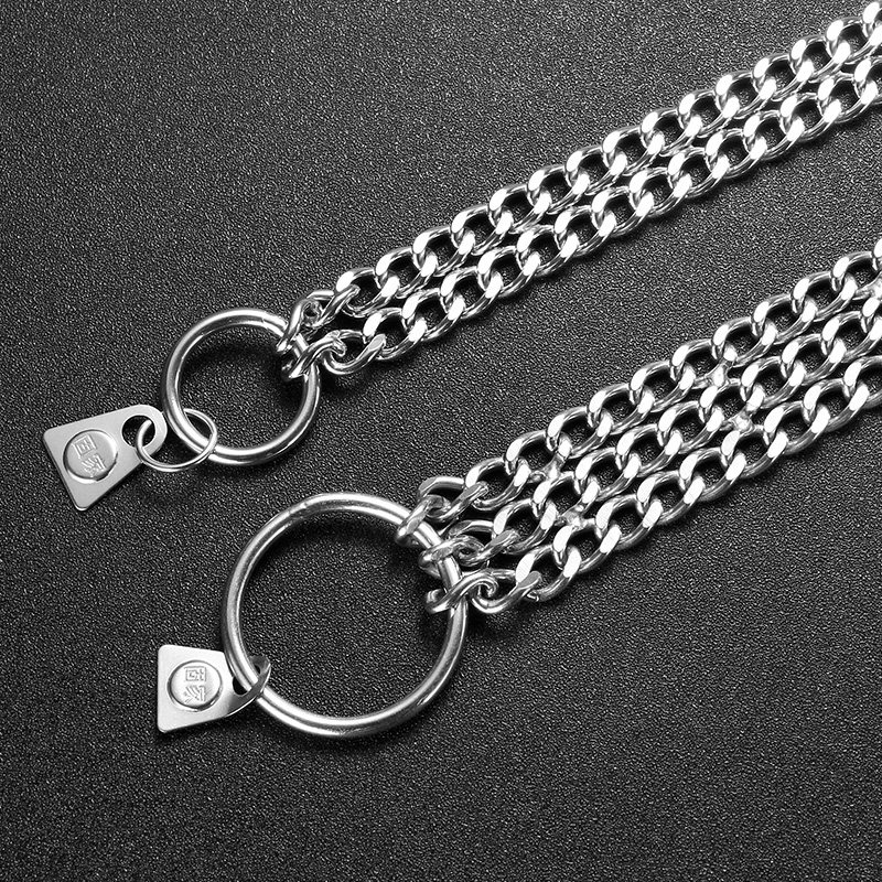 不锈钢脖圈三排双排罗杜宾狗狗卡斯纳卡罗威中大型项圈