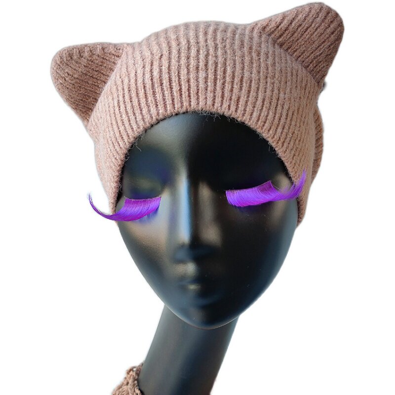 秋冬季猫耳贝雷帽子女士韩版日加绒加厚可爱保暖帽子