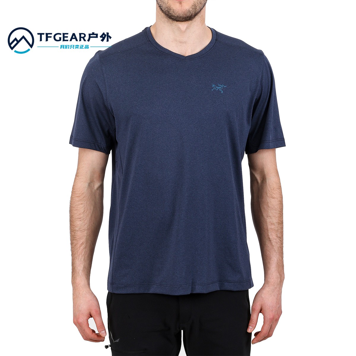 21新款Arcteryx始祖鸟Remige ss男速干防晒短袖 小V领T恤25156