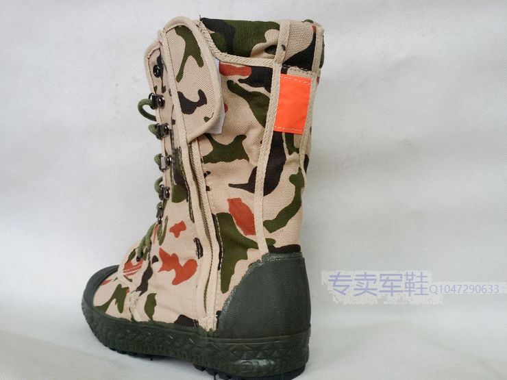正品3537突击迷彩高帮帆布鞋登山户外作训鞋防高帮鞋