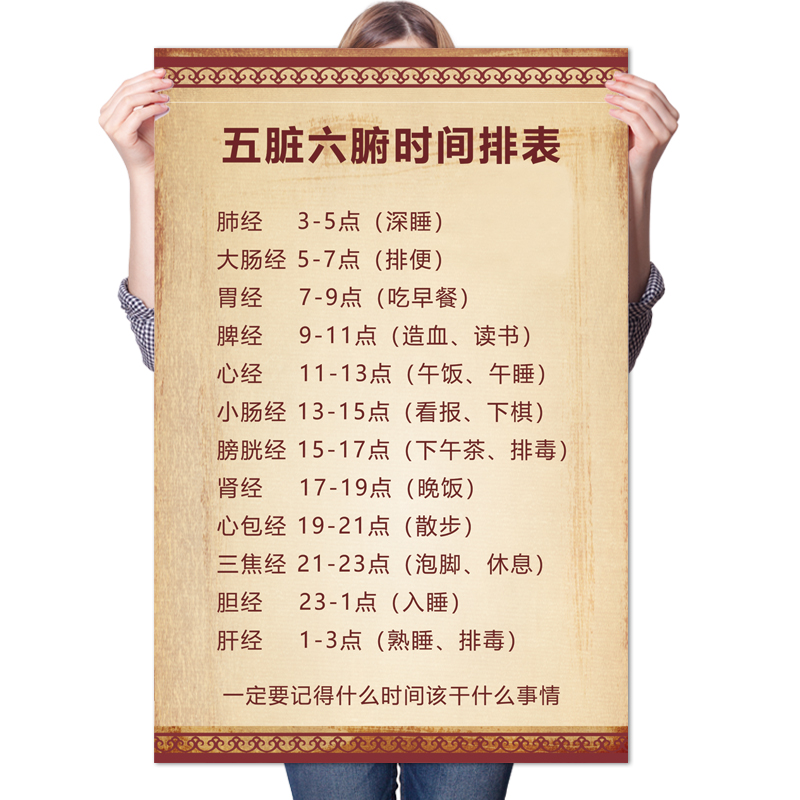 中医养生五脏六腑时间排表作息十二十二时时辰人体穴位写真