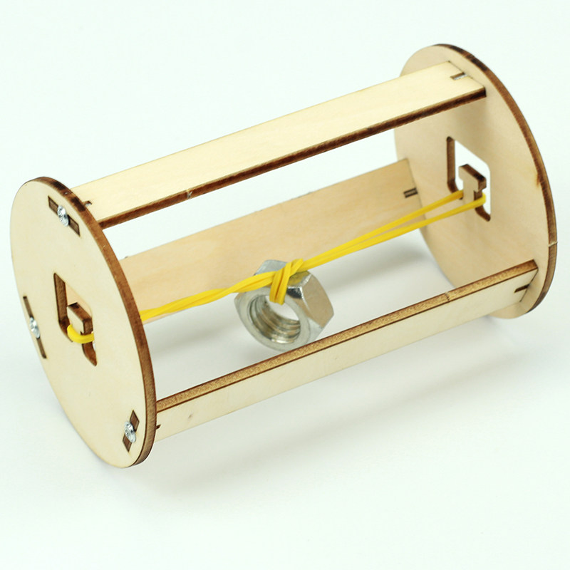 幼儿园科学制作滚摆diy实验胡克滚轮定律魔轮科学实验