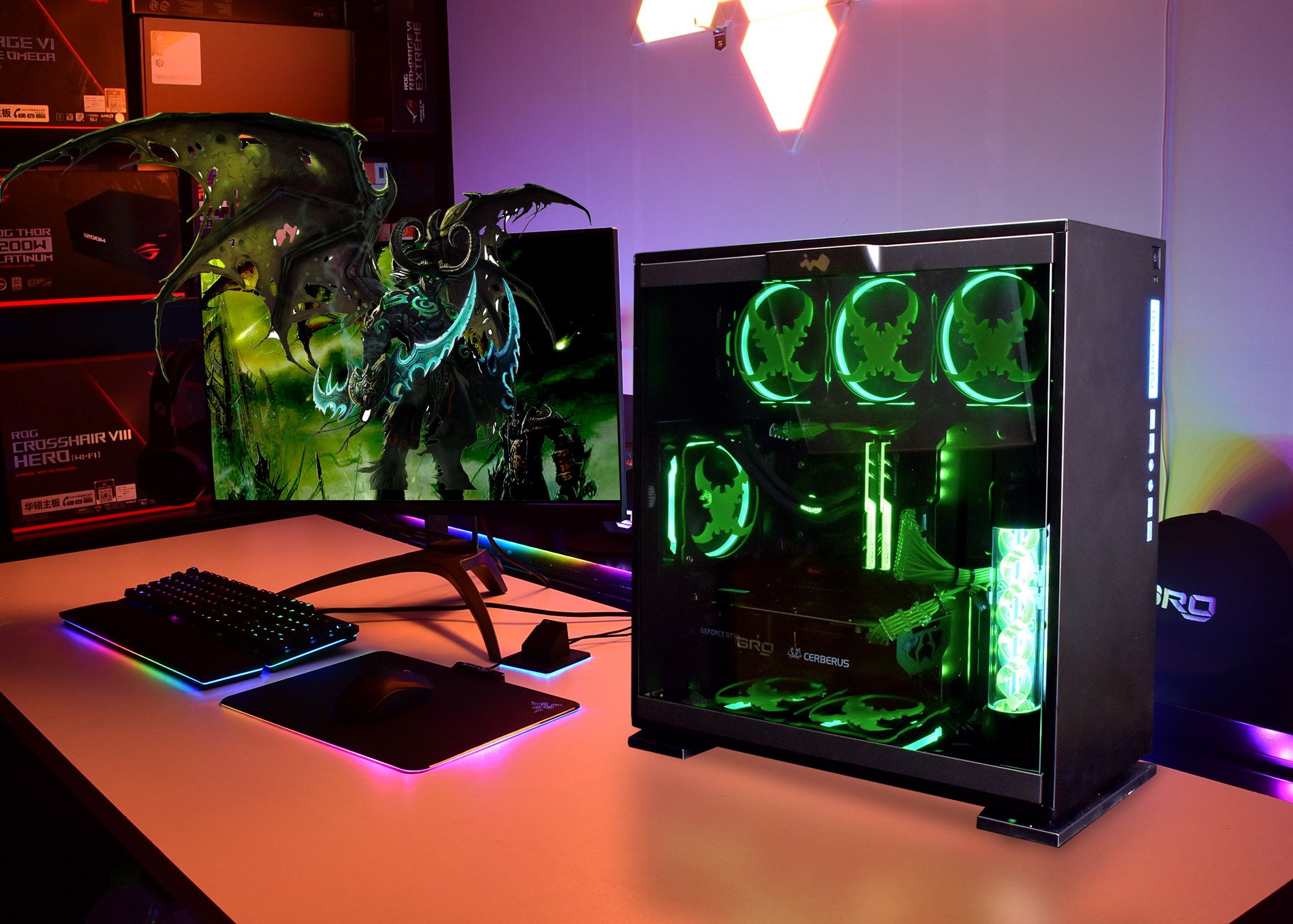 ti迷你itx游戏水冷台式雷蛇主机高配整机全套mini小钢炮diy组装电脑