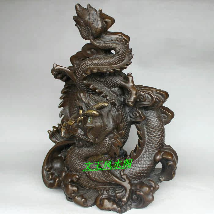 摆件纯铜工艺品飞龙在天铜龙吸水水龙特大号祥狮正版摆件