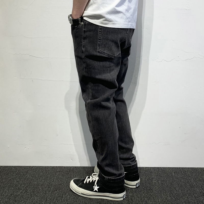 HEY MAN复古潮流休闲水洗微弹牛仔裤 男士修身小直筒小脚裤长裤子