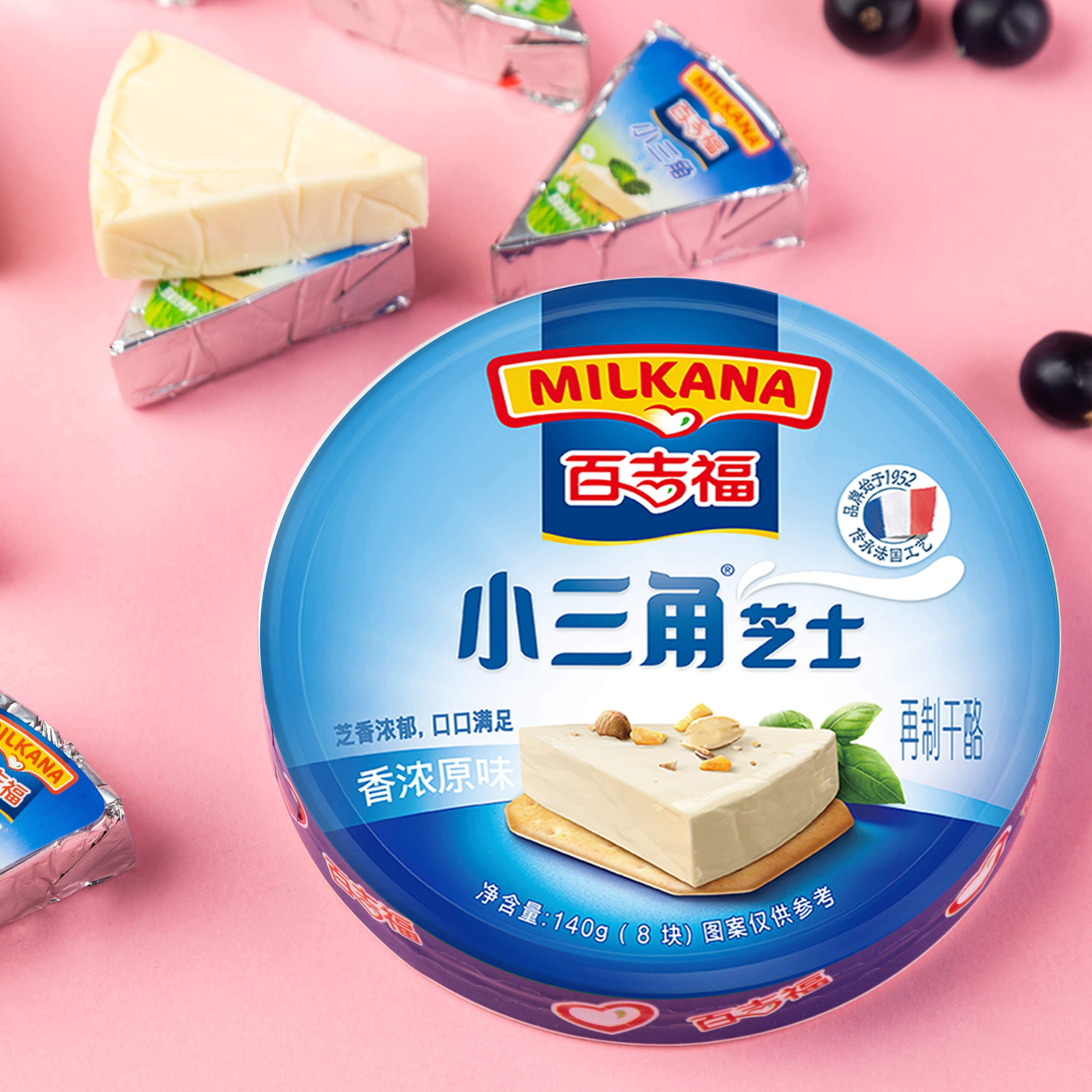 奶酪百吉福小三角140g三明治涂抹草莓原味即食干酪奶酪
