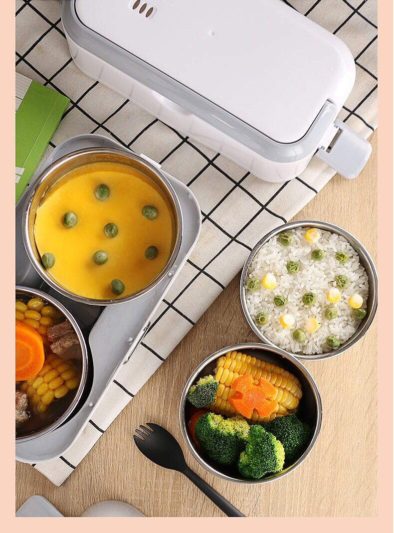 多功能蒸煮饭盒可插加热便当煮饭神器电热饭盒