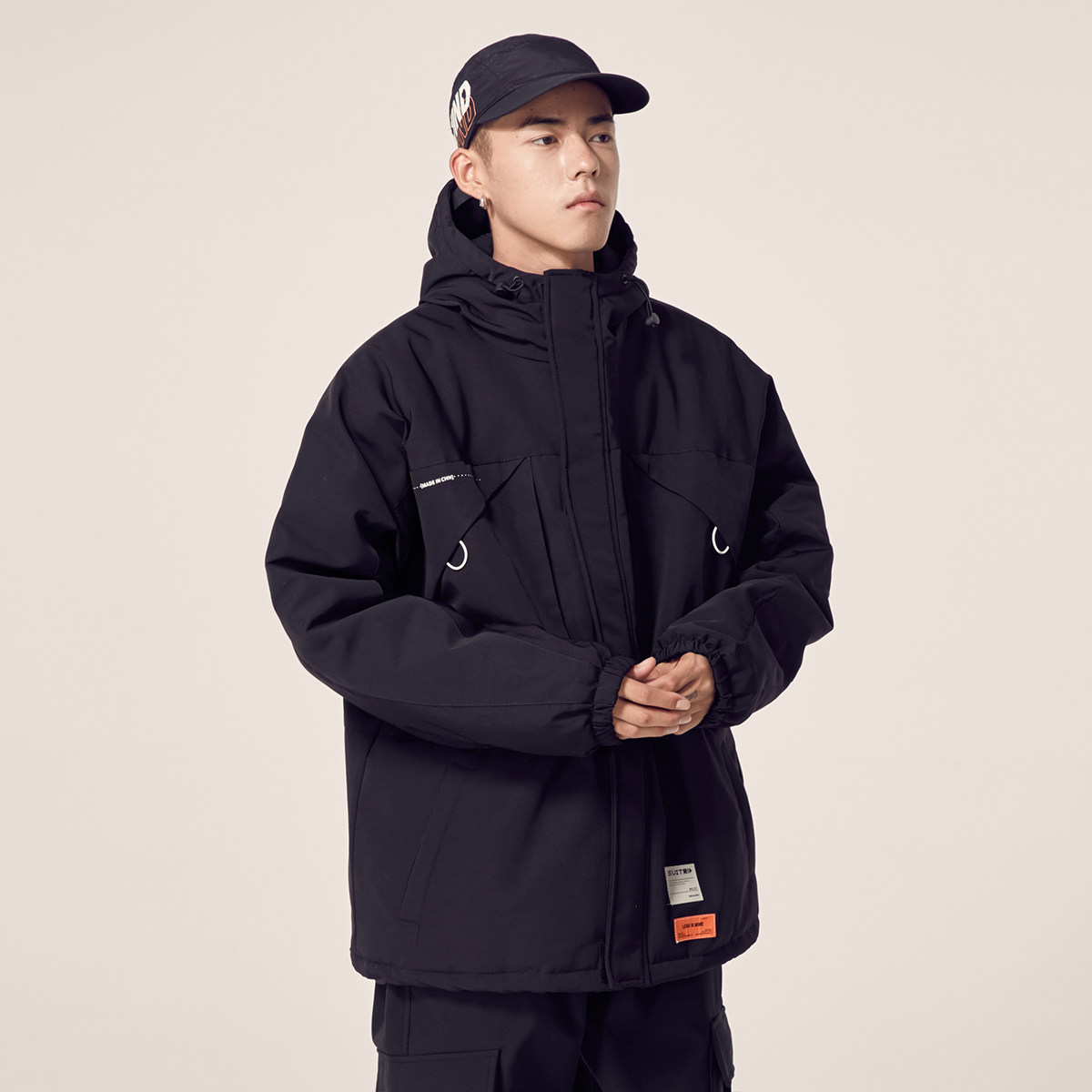 男道冬季新款美式街头拼接工装棉服男士潮流宽松保暖上衣外套潮