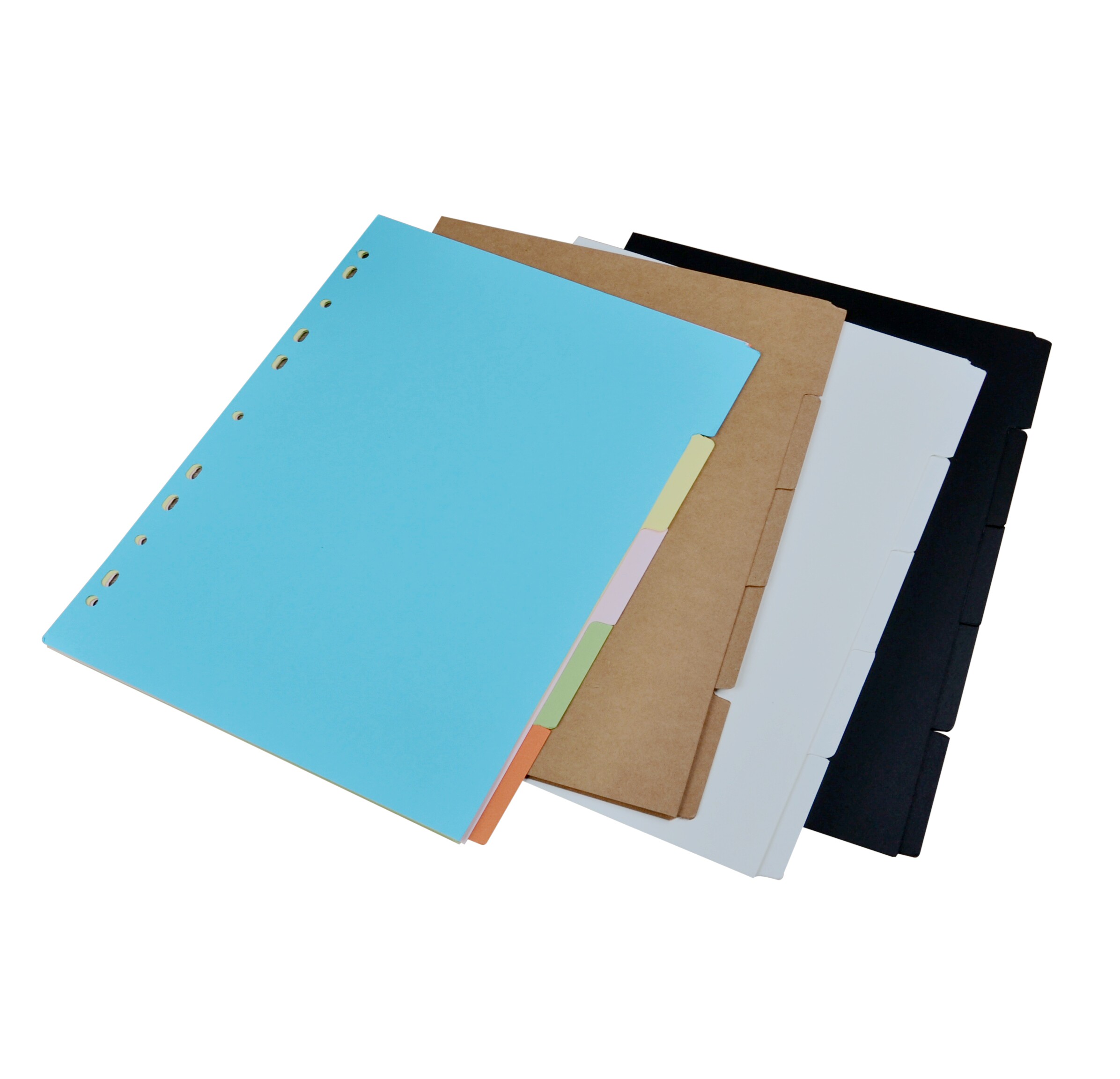 索引促销11孔a4彩色活页本隔页卡纸牛皮纸分类笔记本