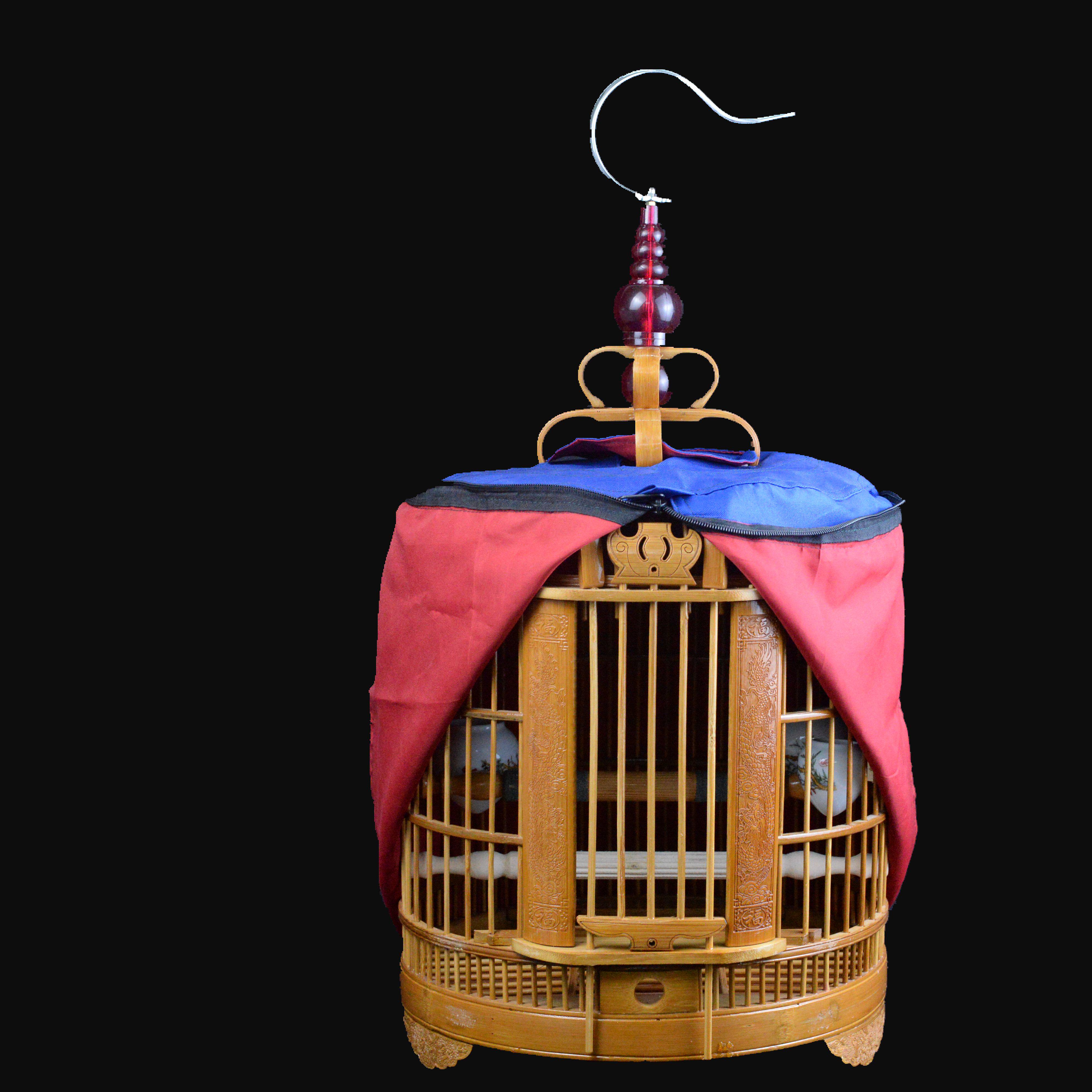 老竹雕刻羊角云南贵州画眉八哥鹩哥大号精品鸟笼