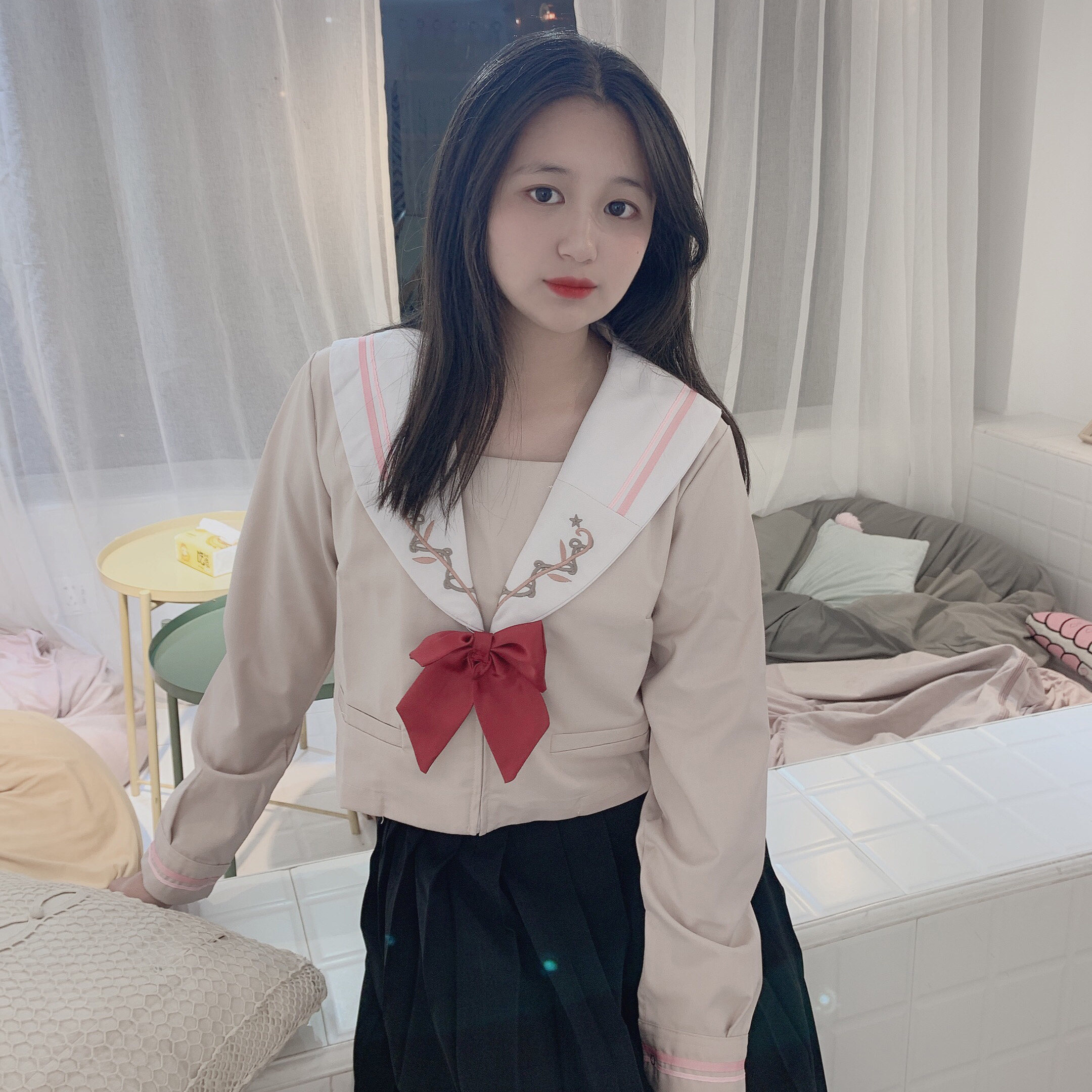 初恋软妹长袖水手关西制服大码jk正统日本大码女装