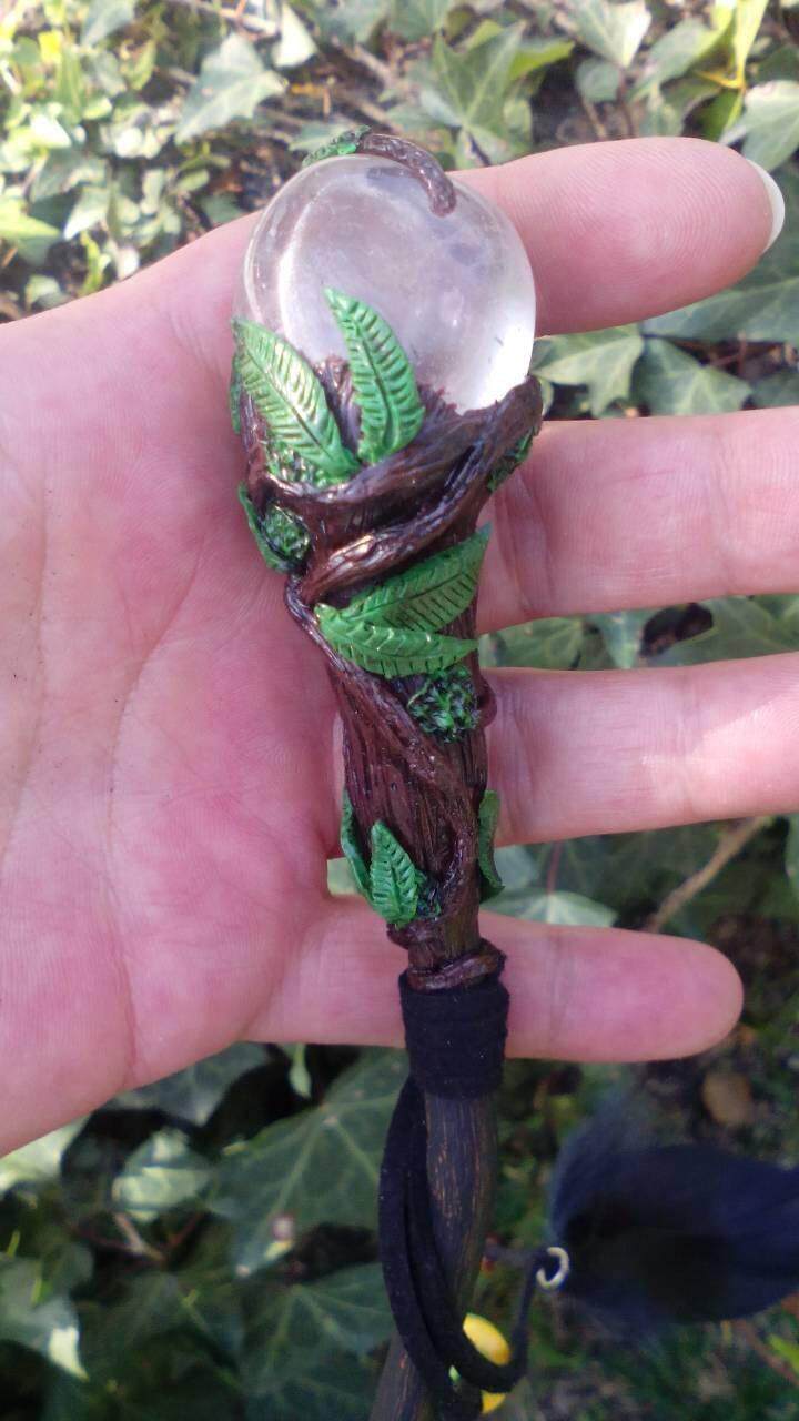 crystal葡萄牙代购手作迷人魔杖石英晶体水晶木棒cosplay配件