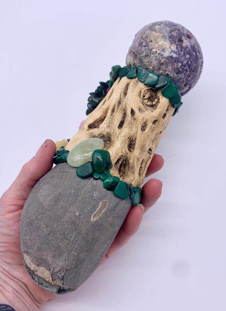 美国代购cactus手作天然透明石英紫水晶苔藓玛瑙其它
