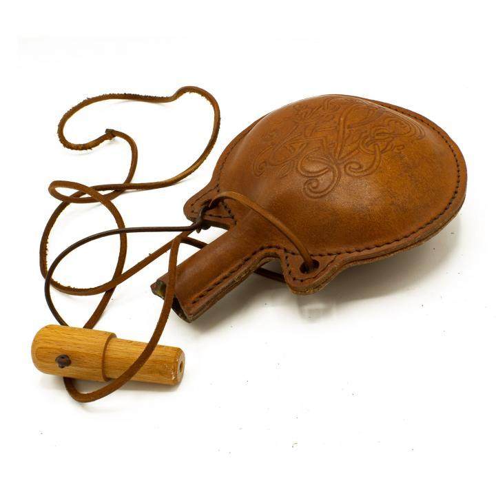 德国代购viking手作复古棕色雕刻毫升维京人皮革皮水袋