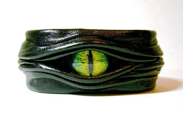 加拿大代购snake手作哥特邪恶之眼蛇眼龙眼黑色手镯