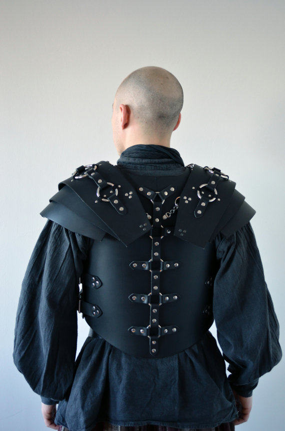 breastplate英国代购手作复古中世纪黑色皮革骑士盔甲cosplay男装