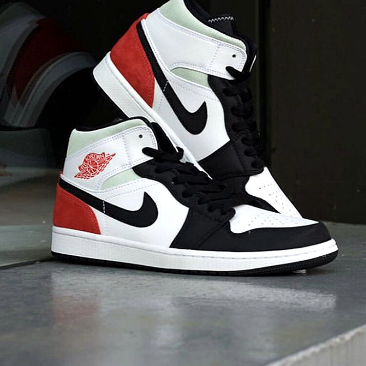 air球鞋脚篮黑红蓝紫jordan白蓝紫拼接unionmidaj1篮球鞋